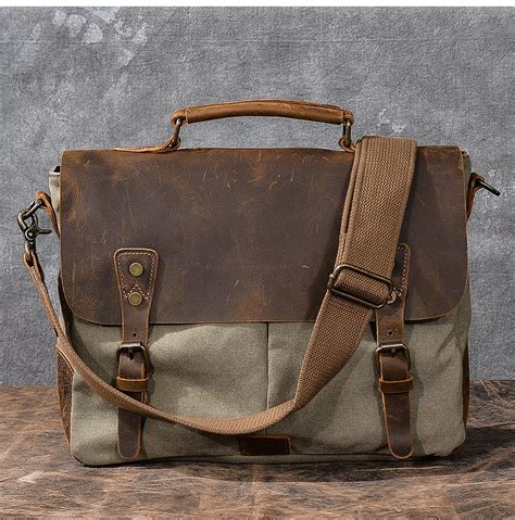 Simone Canvas and Leather Messenger Bag 